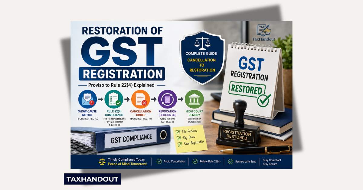 Restoration of GST Registration After Cancellation | Proviso to Rule 22(4)